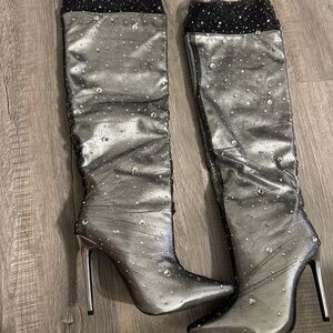Elegant Silver Women's Boots
